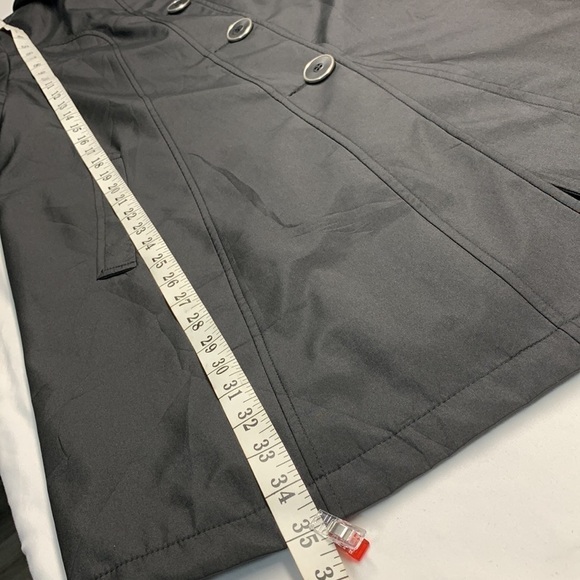 Cleo Petites Trench Coat with Removable Hood Colour Black Size Large - Picture 11 of 13